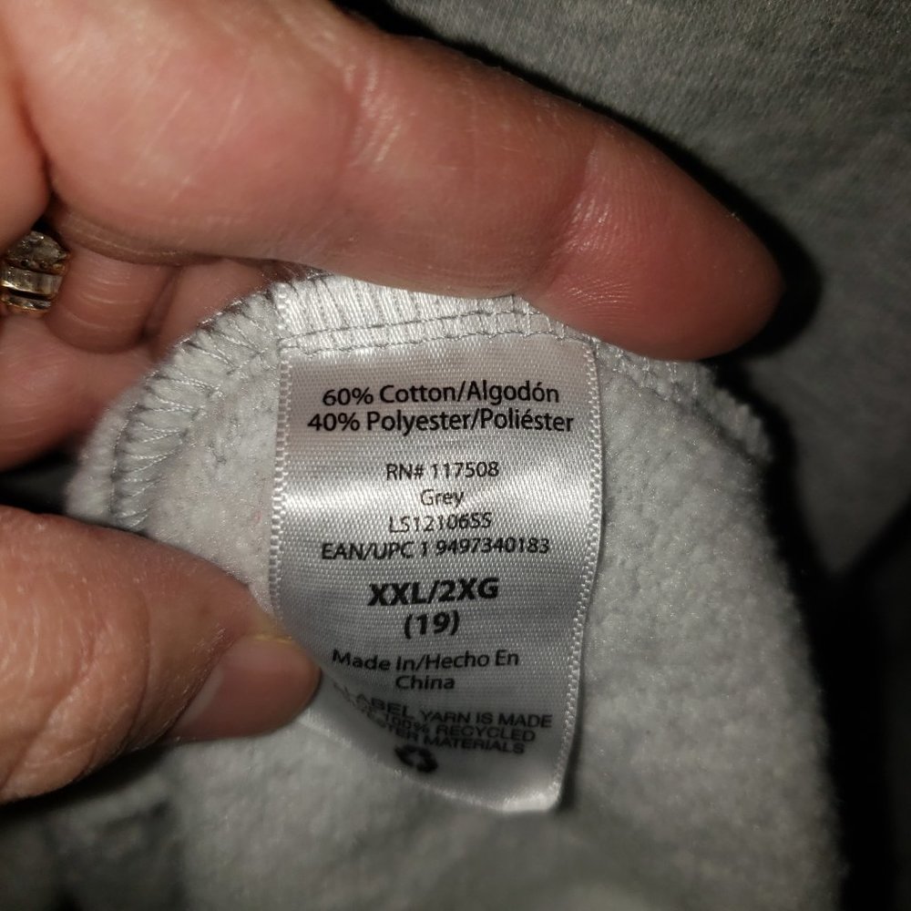 Radiate Love XXL 2XL Long Sleeve Graphic Yellow Sun Sweatshirt Gray Grey - Picture 5 of 5